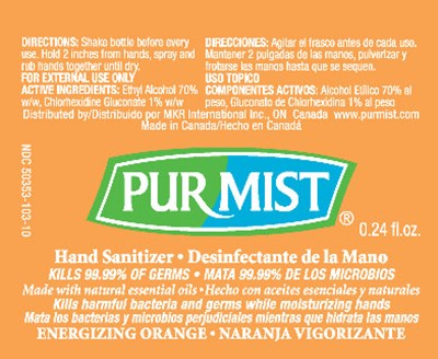 Purmist 7.1ml Bottle Label (Energizing Orange)